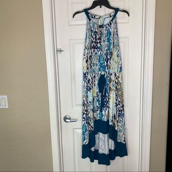 NY&CO Halter Hi-Low Colorful Dress Size Medium - Picture 1 of 12
